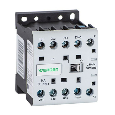 Contactor AC Mini de 9A 230V 3 Polos con 1 Contacto abierto 1NA-imagen_A
