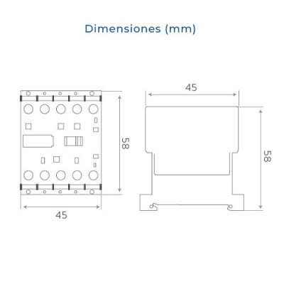 Contactor AC Mini de 9A 230V 3 Polos con 1 Contacto cerrado 1NC-imagen_B