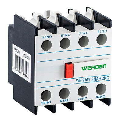 Bloque auxiliar frontal para Contactor de 3 Polos Contactos 2 abiertos + 2 cerrados 2NA+2NC-imagen_A