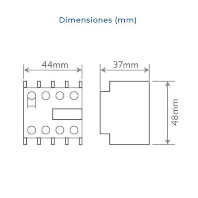 Bloque auxiliar frontal para Contactor de 3 Polos Contactos 2 abiertos + 2 cerrados 2NA+2NC-imagen_B