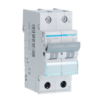 Automatico Magnetotermico HAGER 1P+Neutro 25A MUN525A-imagen_A