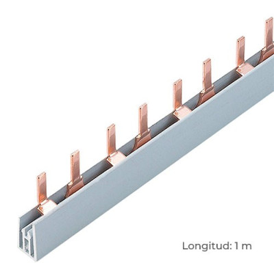Peine de union de 2 Polos 63A tipo lengüeta de 1 metro-imagen_B