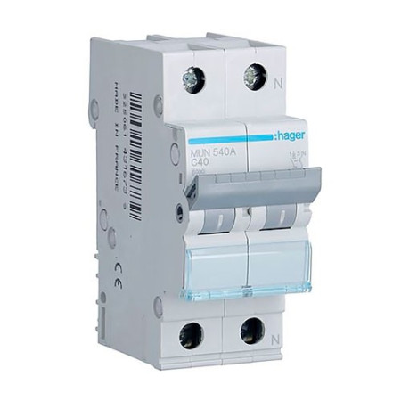 Automatico Magnetotermico HAGER 1P+Neutro 40A MUN540A-imagen_A