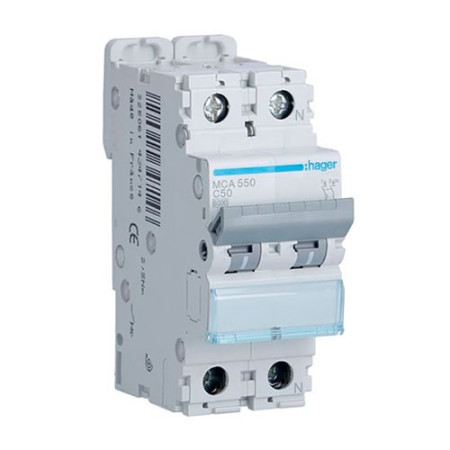 Automatico Magnetotermico HAGER 1P+Neutro 50A MCA550-imagen_A