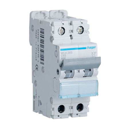 Automatico Magnetotermico HAGER 1P+Neutro 63A MCA563-imagen_A