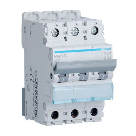 Automatico Magnetotermico HAGER 3P 20A MCA320-imagen_A