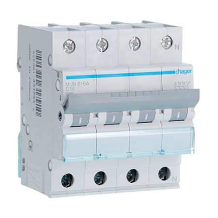 Automatico Magnetotermico HAGER 3P+Neutro 16A MUN616A-imagen_A