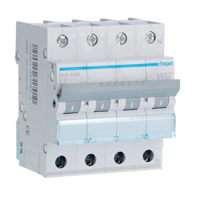 Automatico Magnetotermico HAGER 3P+Neutro 40A MUN640A-imagen_A