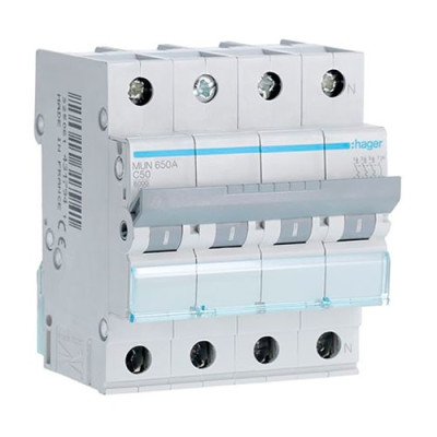 Automatico Magnetotermico HAGER 3P+Neutro 50A MUN650A-imagen_A
