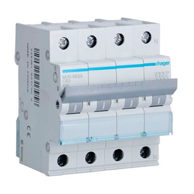 Automatico Magnetotermico HAGER 3P+Neutro 63A MUN663A-imagen_A