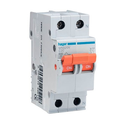Automatico Magnetotermico HAGER 1P+Neutro 20A vivienda MN520V-imagen_A