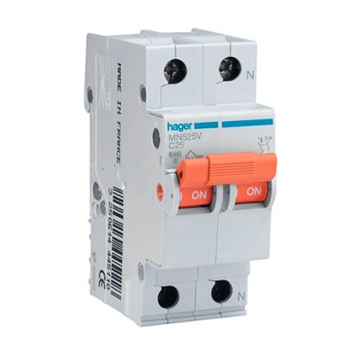 Automatico Magnetotermico HAGER 1P+Neutro 25A vivienda MN525V-imagen_A