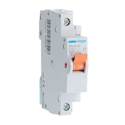 Automatico Magnetotermico DPN HAGER 1P+Neutro 10A vivienda MN910V-imagen_A