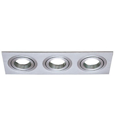 Aro downlight rectangular orientable Aluminio Rayado para 3 bombillas LED GU10-imagen_A