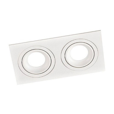 Aro downlight rectangular orientable Blanco para 2 bombillas LED GU10-imagen_A