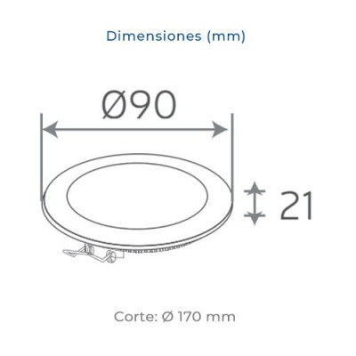 Downlight LED empotrable circular Blanco de 3W Luz fria 6000K-imagen_B