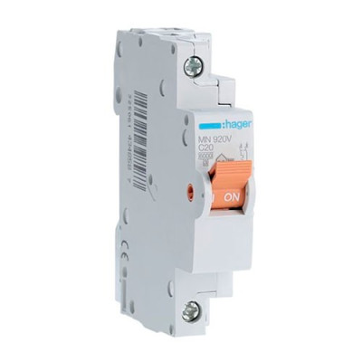 Automatico Magnetotermico DPN HAGER 1P+Neutro 20A vivienda MN920V-imagen_A