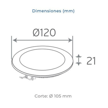 Downlight LED empotrable circular Blanco de 6W Luz fria 6000K-imagen_B