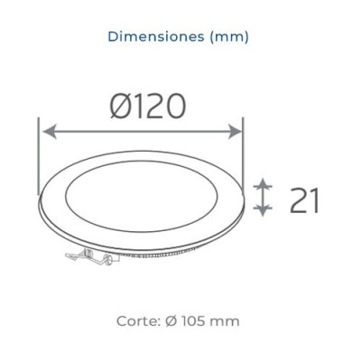 Downlight LED empotrable circular Blanco de 6W Luz dia 4500K-imagen_B