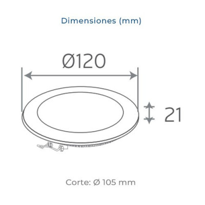 Downlight LED empotrable circular Blanco de 6W Luz calida 3000K-imagen_B