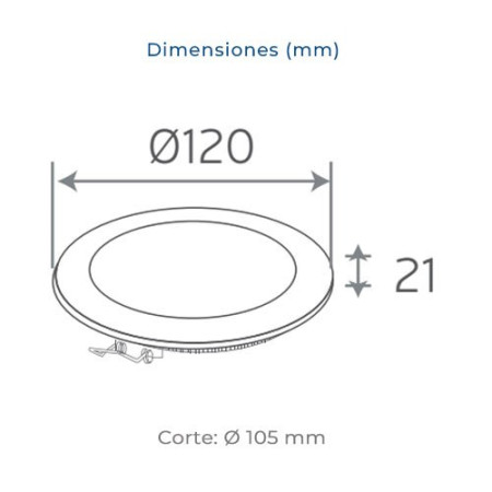 Downlight LED empotrable circular Blanco de 6W Luz calida 3000K-imagen_B