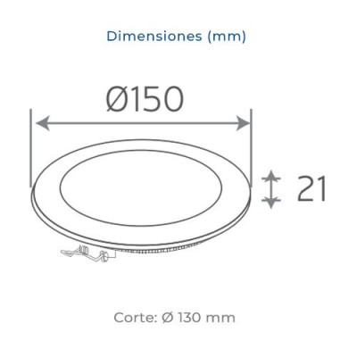 Downlight LED empotrable circular Blanco de 9W Luz fria 6000K-imagen_B