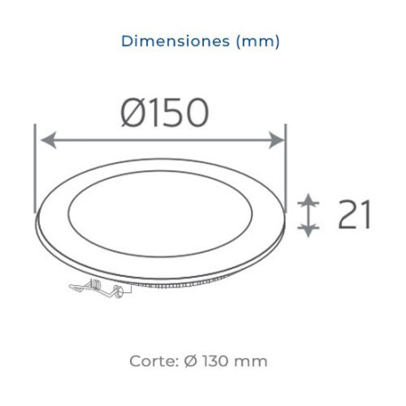 Downlight LED empotrable circular Blanco de 9W Luz fria 6000K-imagen_B