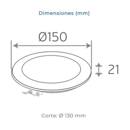 Downlight LED empotrable circular Blanco de 9W Luz calida 3000K-imagen_B