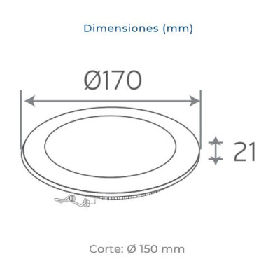 Downlight LED empotrable circular Blanco de 12W Luz fria 6000K-imagen_B