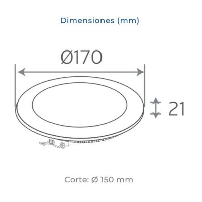 Downlight LED empotrable circular Blanco de 12W Luz calida 3000K-imagen_B
