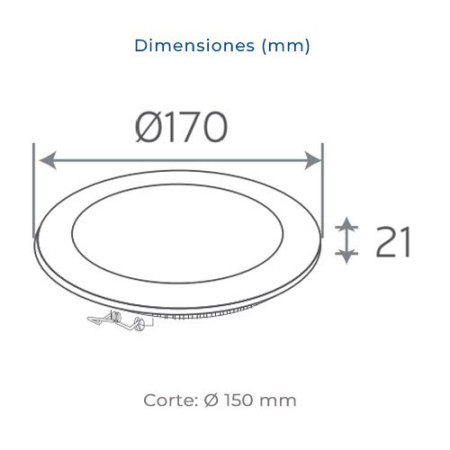 Downlight LED empotrable circular Blanco de 12W Luz calida 3000K-imagen_B