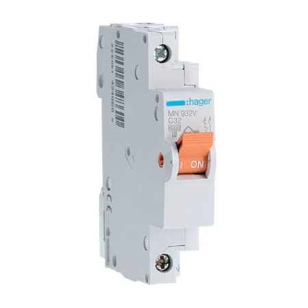 Automatico Magnetotermico DPN HAGER 1P+Neutro 32A vivienda MN932V-imagen_A