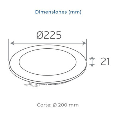 Downlight LED empotrable circular Blanco de 18W Luz dia 4500K-imagen_B