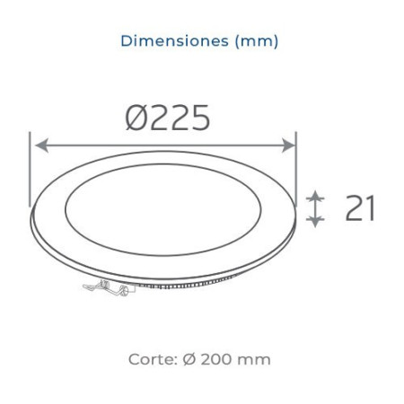 Downlight LED empotrable circular Blanco de 18W Luz calida 3000K-imagen_B