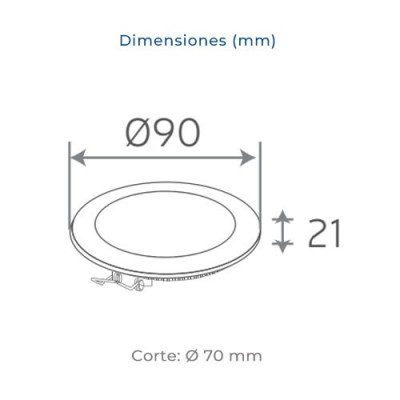 Downlight LED empotrable circular Niquel Satinado de 3W Luz fria 6000K-imagen_B