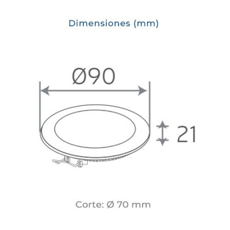 Downlight LED empotrable circular Niquel Satinado de 3W Luz fria 6000K-imagen_B
