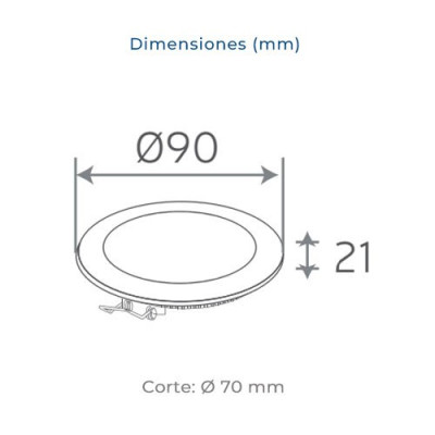 Downlight LED empotrable circular Niquel Satinado de 3W Luz calida 3000K-imagen_B