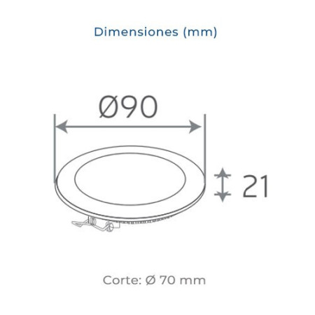 Downlight LED empotrable circular Niquel Satinado de 3W Luz calida 3000K-imagen_B
