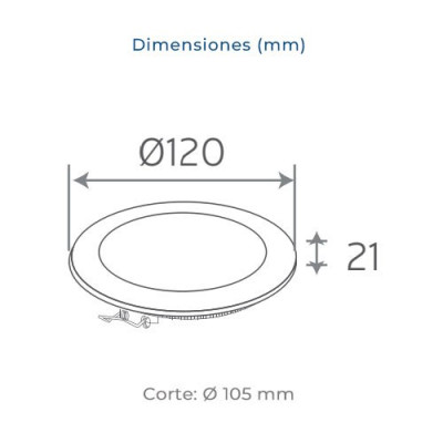 Downlight LED empotrable circular Niquel Satinado de 6W Luz dia 4500K-imagen_B