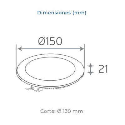Downlight LED empotrable circular Niquel Satinado de 9W Luz fria 6000K-imagen_B