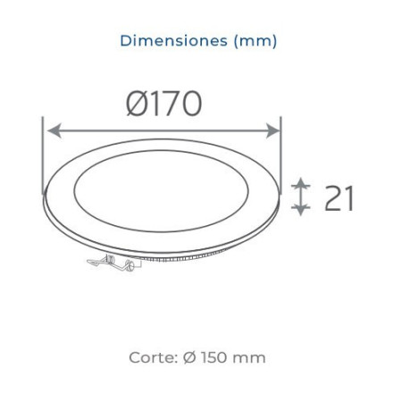 Downlight LED empotrable circular Niquel Satinado de 12W Luz fria 6000K-imagen_B