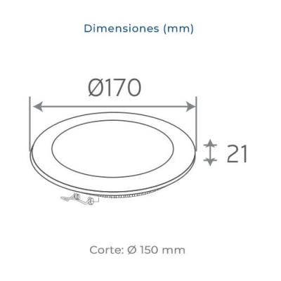 Downlight LED empotrable circular Niquel Satinado de 12W Luz dia 4500K-imagen_B