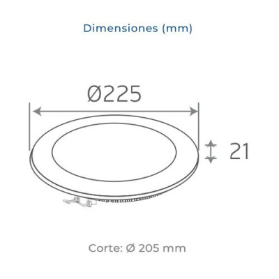 Downlight LED empotrable circular Niquel Satinado de 18W Luz fria 6000K-imagen_B