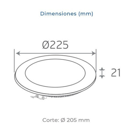 Downlight LED empotrable circular Niquel Satinado de 18W Luz calida 3000K-imagen_B