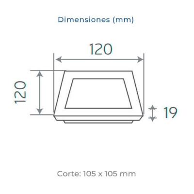 Downlight LED empotrable cuadrado Blanco de 6W Luz fria 6000K-imagen_B