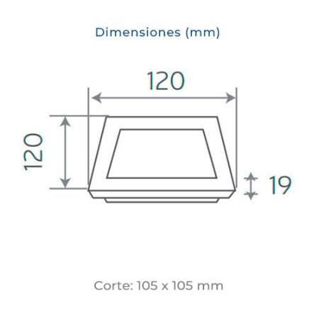 Downlight LED empotrable cuadrado Blanco de 6W Luz fria 6000K-imagen_B
