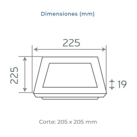 Downlight LED empotrable cuadrado Blanco de 18W Luz fria 6000K-imagen_B