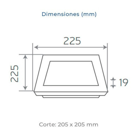 Downlight LED empotrable cuadrado Niquel Satinado de 18W Luz fria 6000K-imagen_B