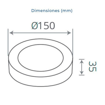 Downlight LED superficie circular Blanco 9W Luz fria 6000K-imagen_B