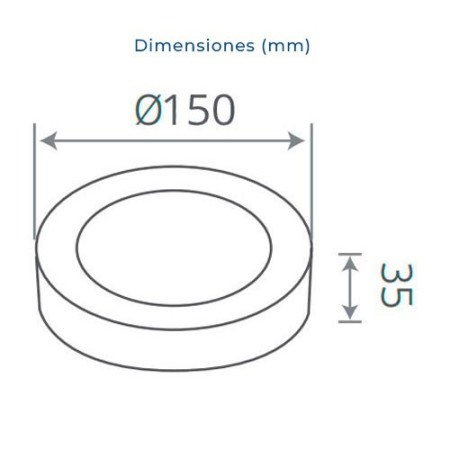 Downlight LED superficie circular Blanco 9W Luz fria 6000K-imagen_B